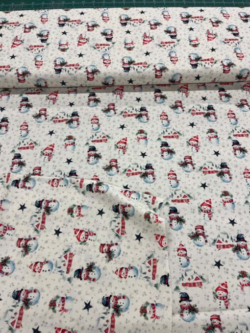 Baumwolle Webware Schneemann