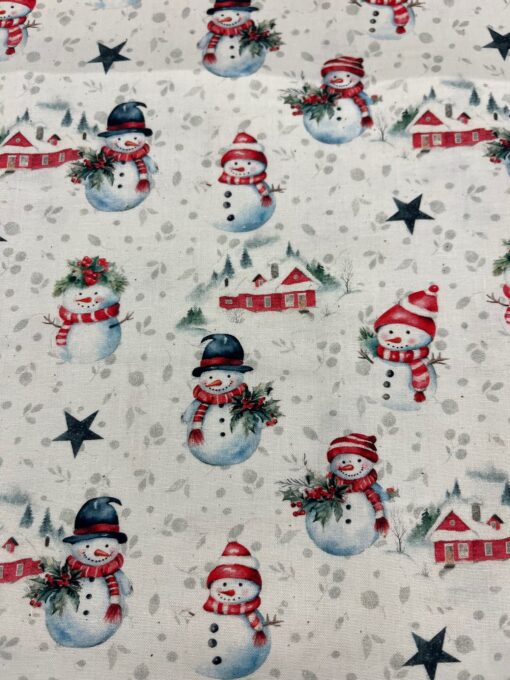 Baumwolle Webware Schneemann