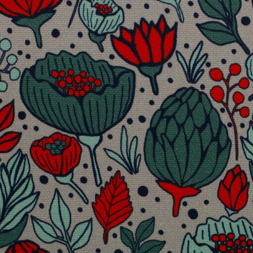 Canvas Swafing Blumen Grau Garden stories by Emjo Design