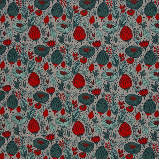Canvas Swafing Blumen Grau Garden stories by Emjo Design
