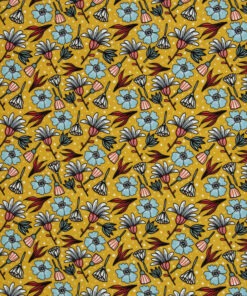 Canvas Swafing Blumenmeer Senf Garden stories by Emjo Design