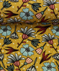 Canvas Swafing Blumenmeer Senf Garden stories by Emjo Design