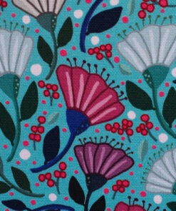 Canvas Swafing Blumenmeer Türkis Garden stories by Emjo Design