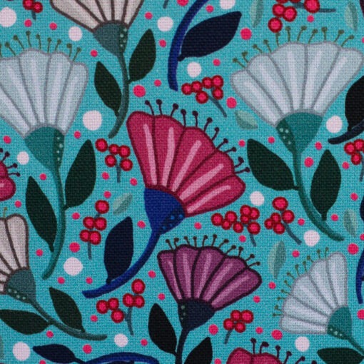 Canvas Swafing Blumenmeer Türkis Garden stories by Emjo Design