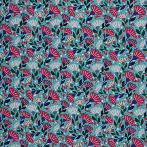 Canvas Swafing Blumenmeer Türkis Garden stories by Emjo Design