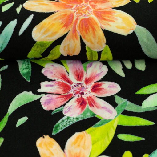 Viskose Malis Fleur noir