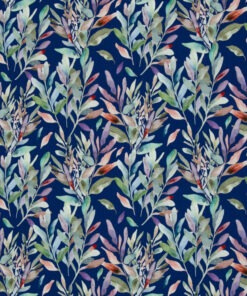 Jersey Jule Aquarell Blätter auf blau