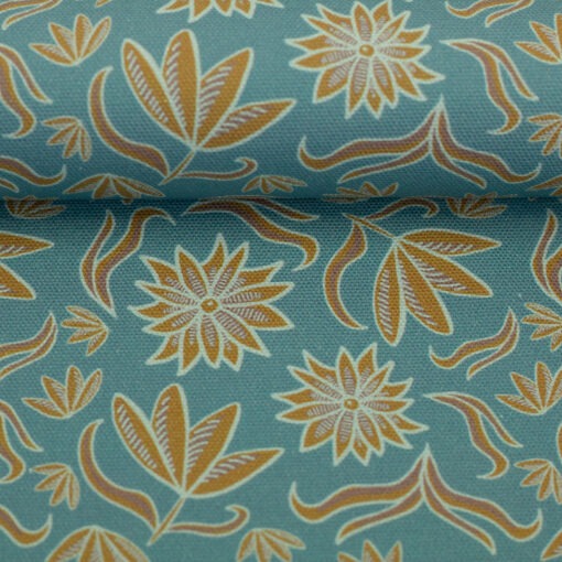Canvas Retro Flowers Mint