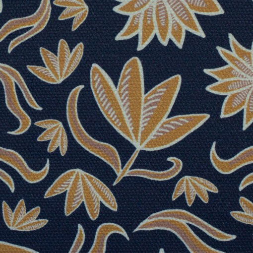 Canvas Retro Flowers Marine