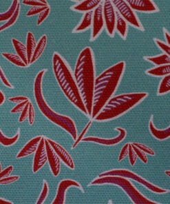 Canvas Retro Flowers Rot auf Mint