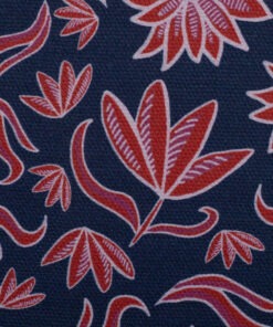Canvas Retro Flowers Rot auf Blau