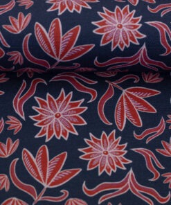 Canvas Retro Flowers Rot auf Blau
