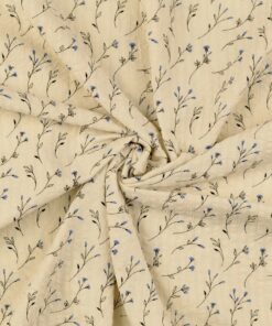 Seersucker Blume Denimblau