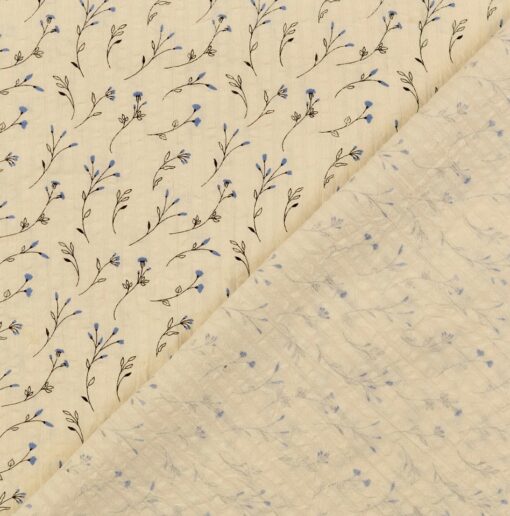 Seersucker Blume Denimblau
