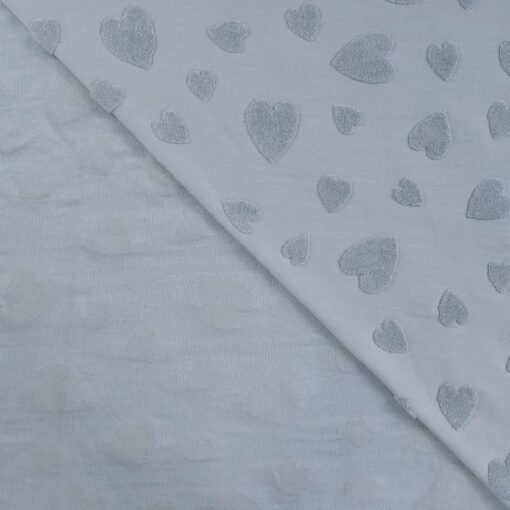 Jersey Jacquard Heart blue
