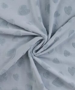 Jersey Jacquard Heart blue