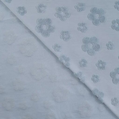 Jersey Jacquard Flower blue