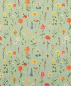 Baumwolle Blumenwiese mint