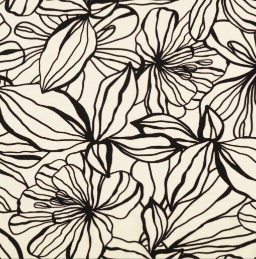 Viskose Flower nature schwarz