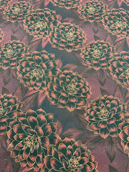 Jersey Lotus Blüte bordeaux