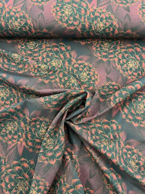 Jersey Lotus Blüte bordeaux