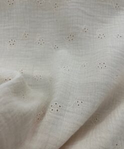 Baumwolle Musselin ecru stickerei