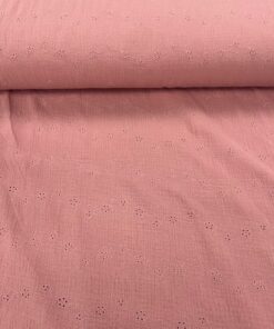 Baumwolle Musselin old rose stickerei