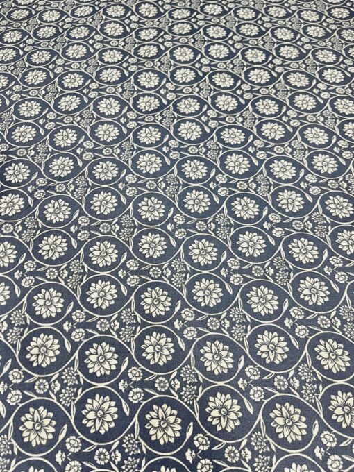 Beschichtete Baumwolle Ranke bleu