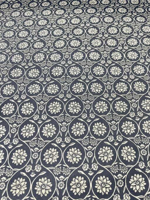 Beschichtete Baumwolle Ranke bleu