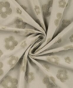 Jersey Jacquard Flower khaki