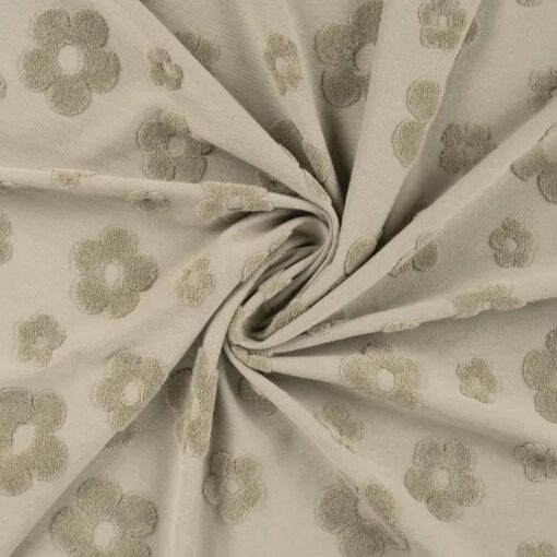 Jersey Jacquard Flower khaki