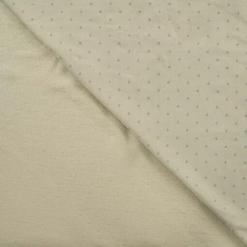 French Terry glitter dots khaki