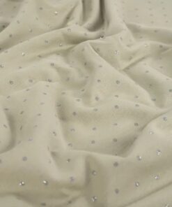 French Terry glitter dots khaki