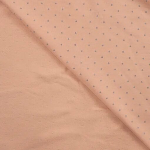 French Terry glitter dots salmon