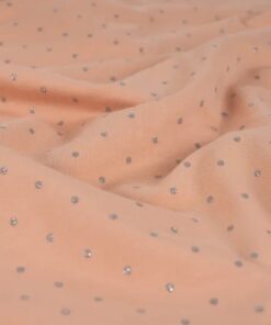 French Terry glitter dots salmon