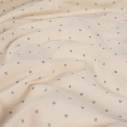 French Terry glitter dots champagner