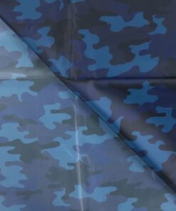 Regenponcho Stoff Camouflage blau