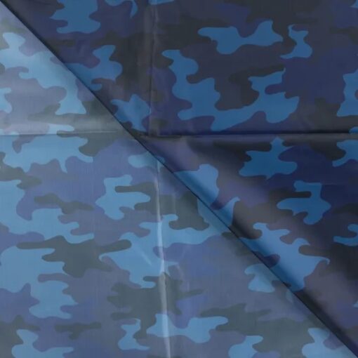 Regenponcho Stoff Camouflage blau