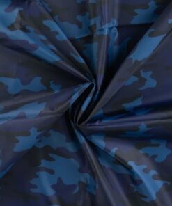 Regenponcho Stoff Camouflage blau