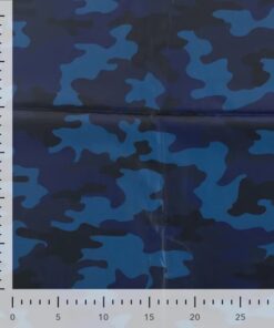 Regenponcho Stoff Camouflage blau
