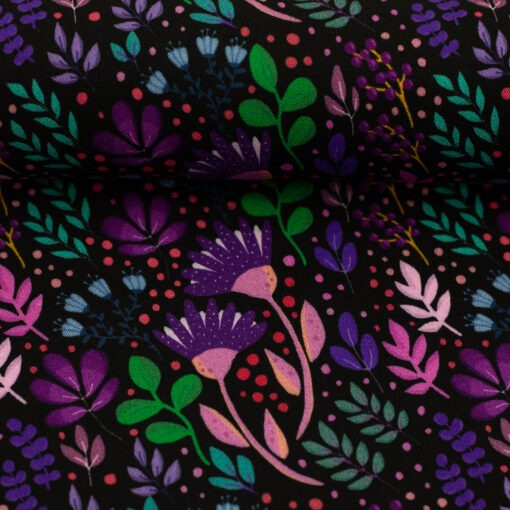 Viskose In full Bloom schwarz by Emjo Design
