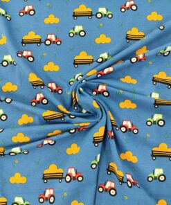 Jersey Bauernhof im Sommer blau