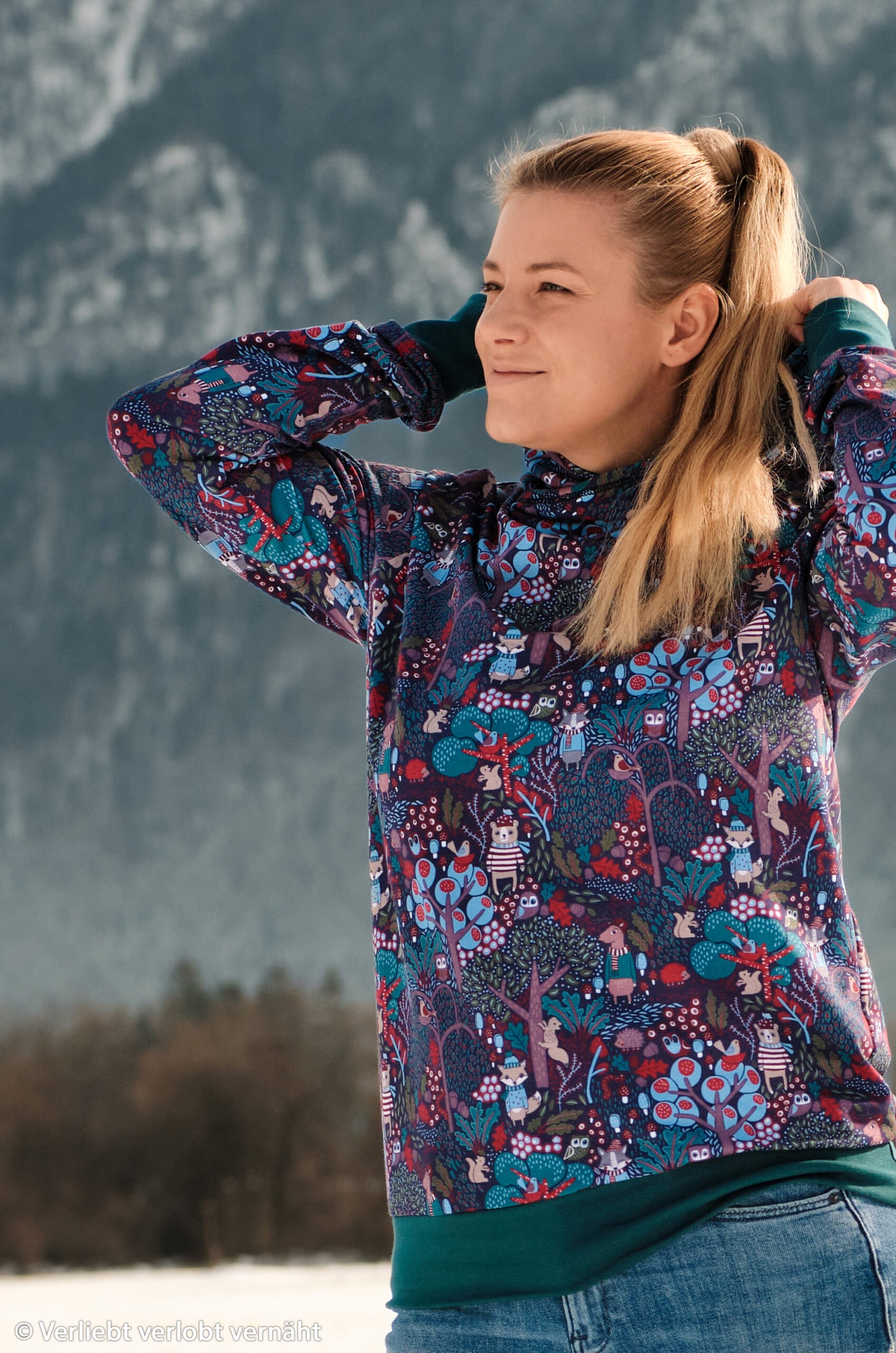 French Terry In the woods bienvenido colorido