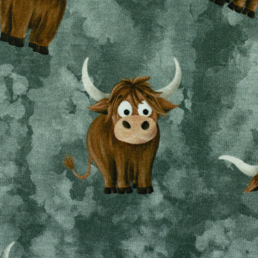 French Terry Holy cow grün