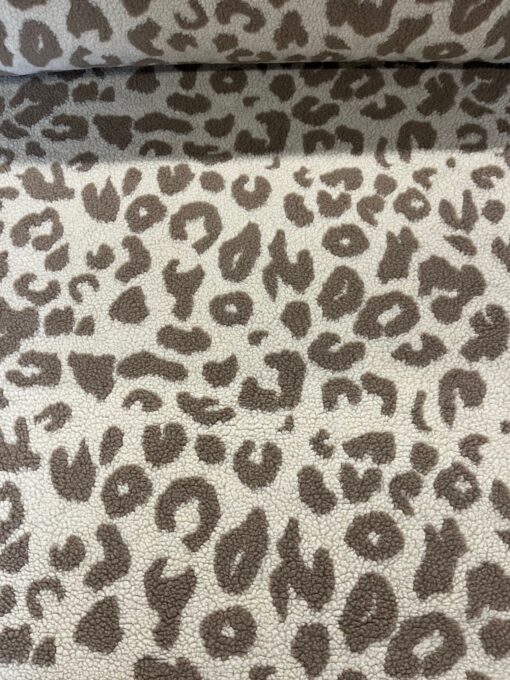 Leoparden Teddyplüsch creme taupe
