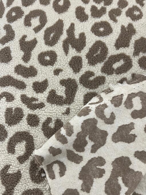 Leoparden Teddyplüsch creme taupe
