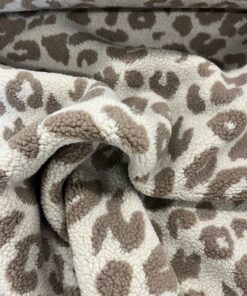 Leoparden Teddyplüsch creme taupe