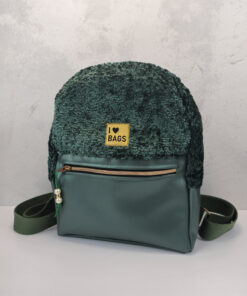 Kunstleder Rex-Metallic petrol und Bogota chenille petrol