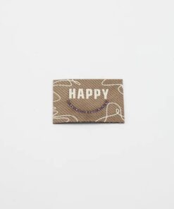 Happy Label Iron on Beige
