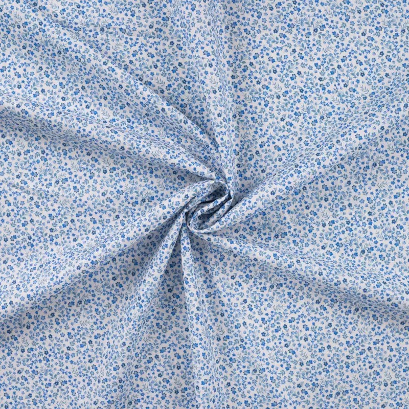 Baumwolle Fiori blau